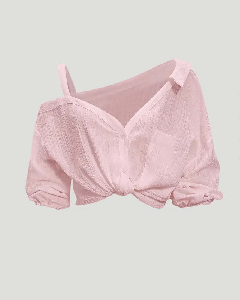Bluse Ein Schultergurt Drehung