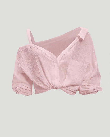 Bluse Ein Schultergurt Drehung