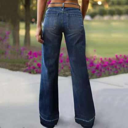 Damen Retro Schlagjeans mit Taschen