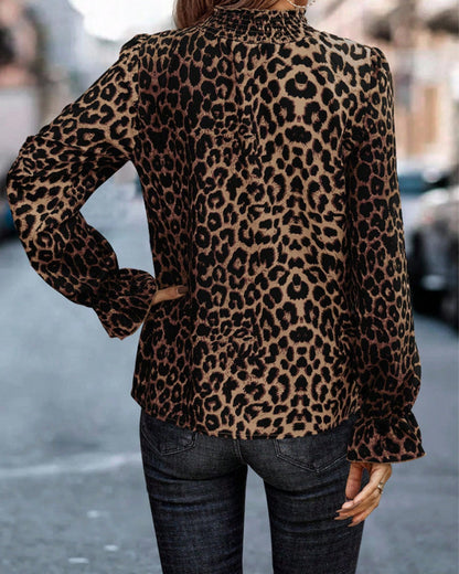 Langarmbluse Mit Leopardenmuster