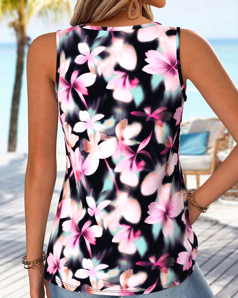 Tanktop Verlaufender Blumenprint