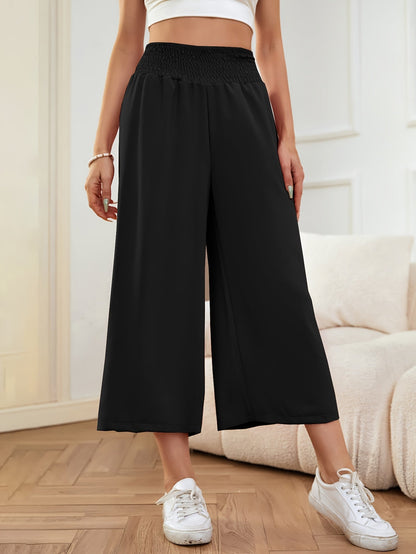 Black Relaxed Fit Culottes - Emma