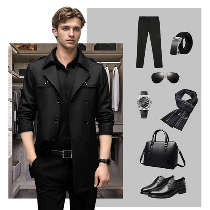 👔🍂Saisonale Sonderangebote – Herren-Windjacke mit doppelter Knopfleiste