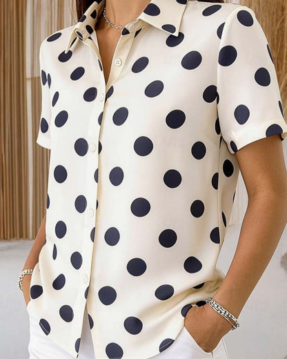 Bluse Polka-Dot Kurzarm