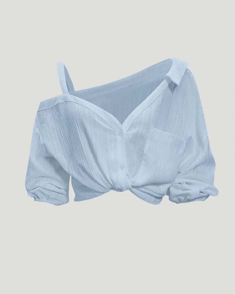 Bluse Ein Schultergurt Drehung