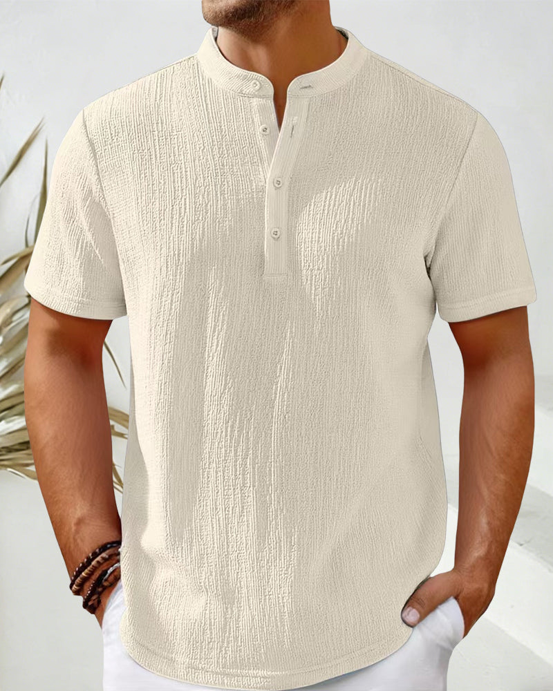 Hemd Einfarbig Locker Henley