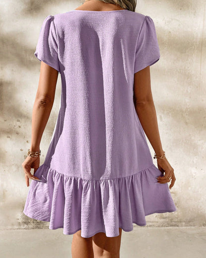 Kleid Elegant A-Saum Puffärmel