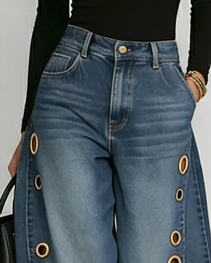 Jeans High Waist weites Bein