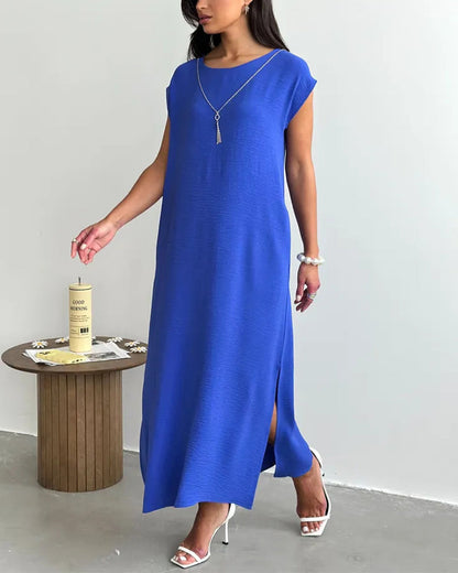 Kleid Midi Länge Schlitz Locker