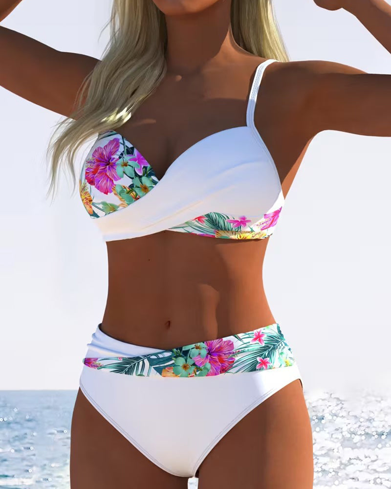 Bikini Bralette Stil Kontrastdruck