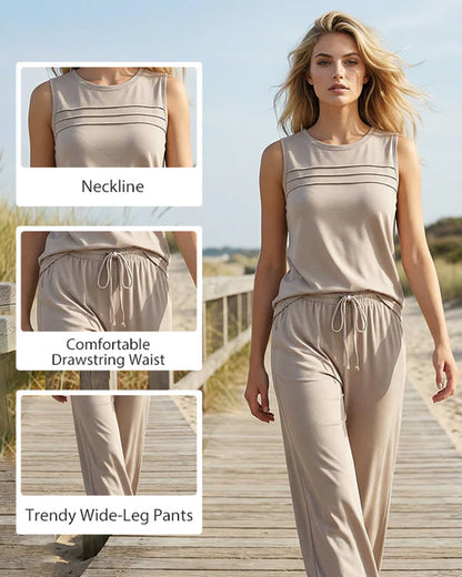 Zweiteiliges Set Plissierte Weste Top