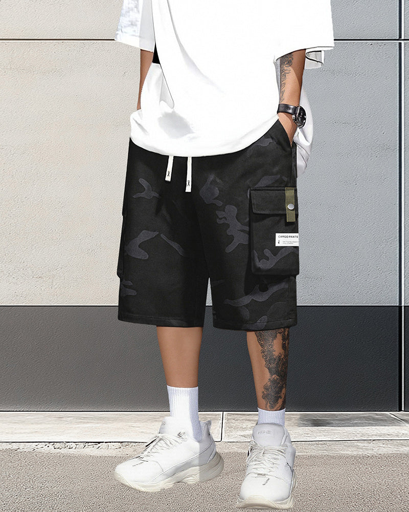 Shorts Herren Multitasche Kordelzug Cargo