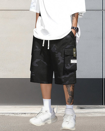 Shorts Herren Multitasche Kordelzug Cargo
