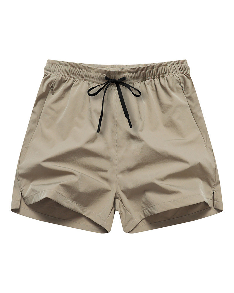 Shorts Männer Elastischer Bund Tasche Schnelltrocknend Eis-Seide Sport