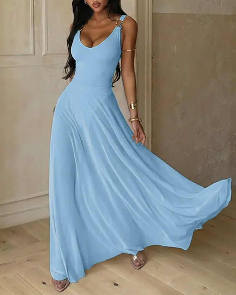 Kleid Tiefer V-Ausschnitt Durchsichtig Slip