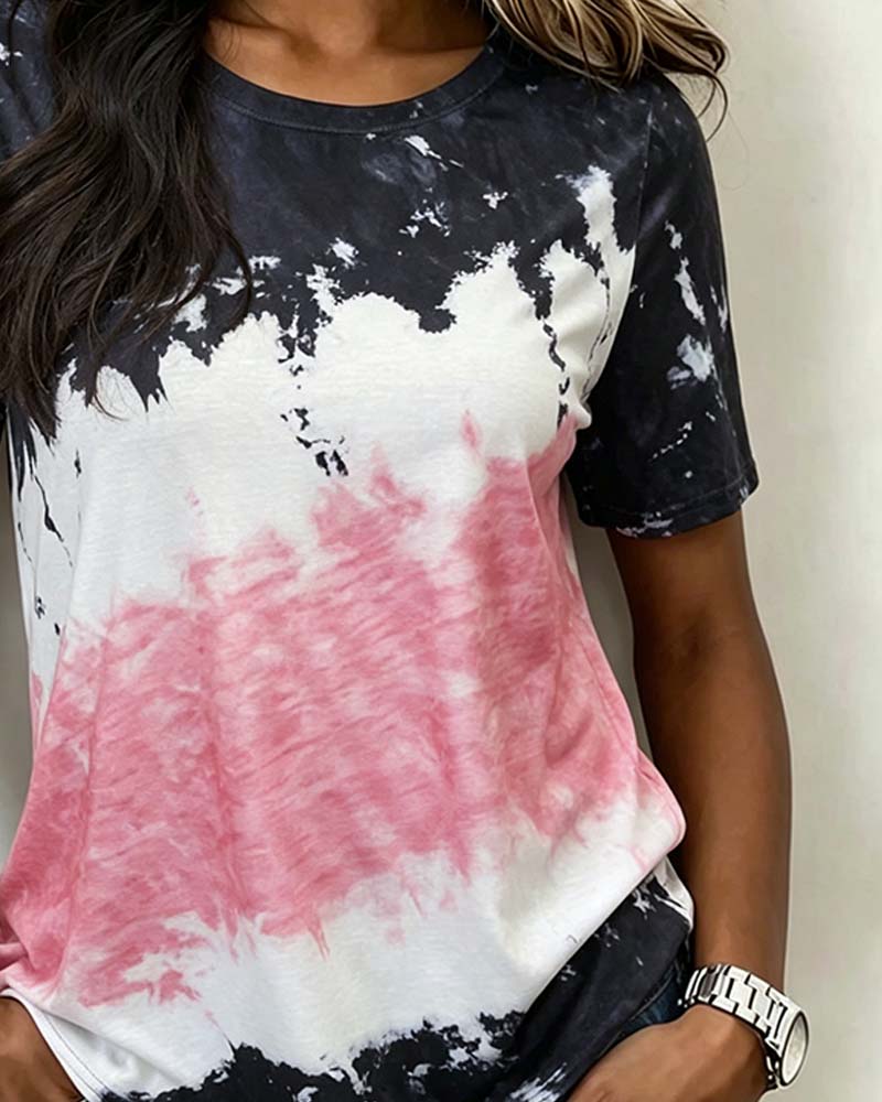 T-Shirt Rundhals Tie-Dye Kurzarm