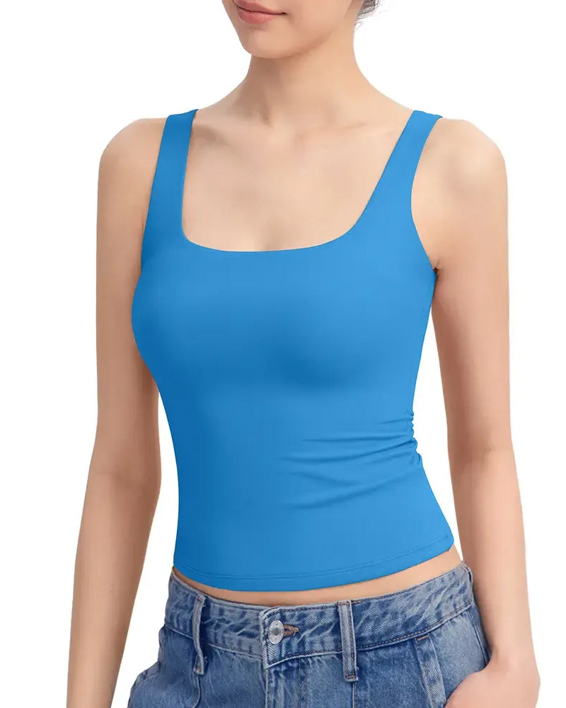 Tank Top Quadratischer Ausschnitt Slim Fit