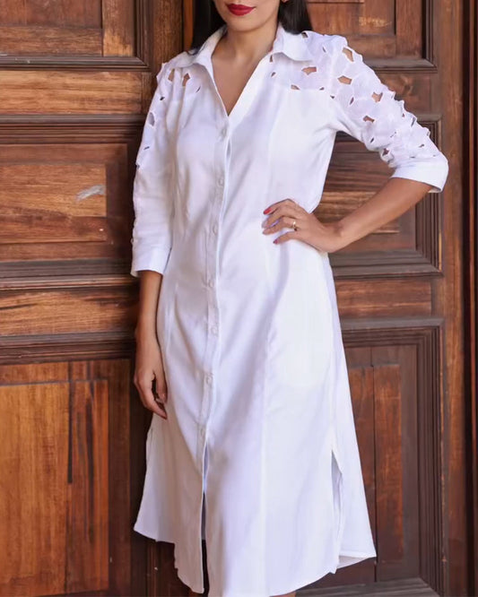 Hemdkleid elegant ausgeschnitten