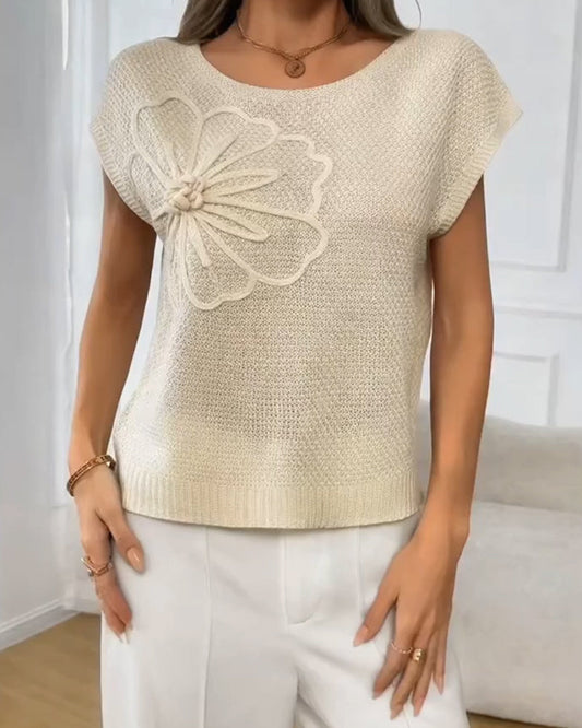 Pullover Unifarben Rundhals Strick