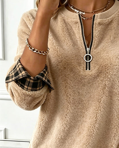 Sweatshirt Farbblock Rundhals