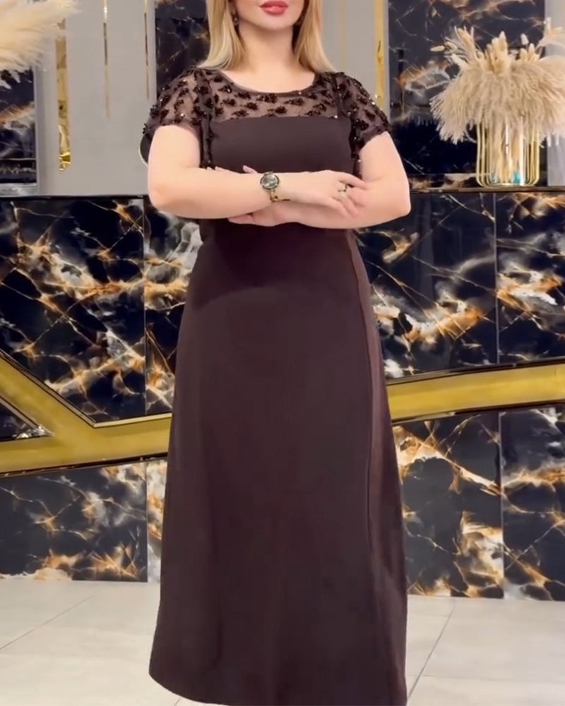 Kleid Rundhals Casual Kurzärmlig