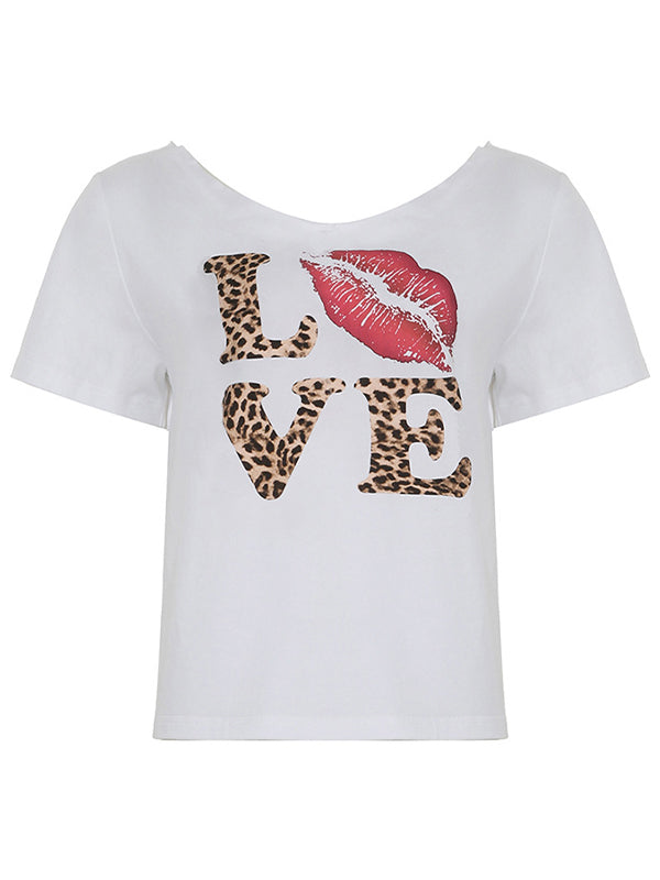 Weißes Y2k Monogramm Oversized Shirt in Kurzarm