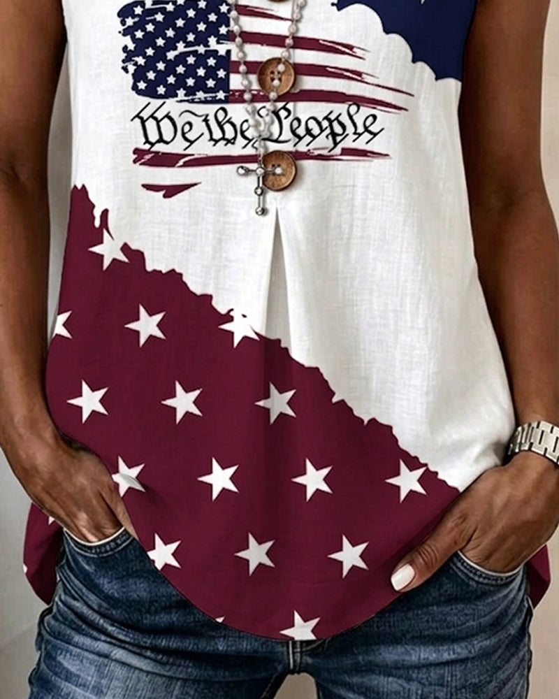 Tank Tops Sterne Und Streifen Print