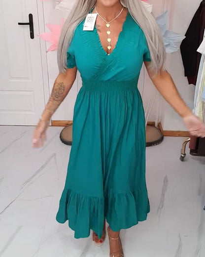 Kleid Elegant V-Ausschnitt A-Linie
