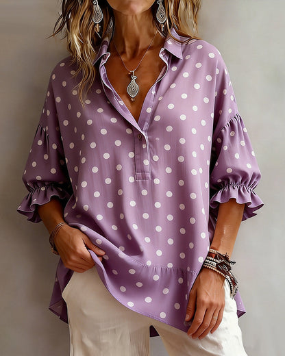 Bluse Revers Punkte