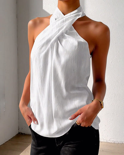 Tank Top Mode Halter Einfarbig