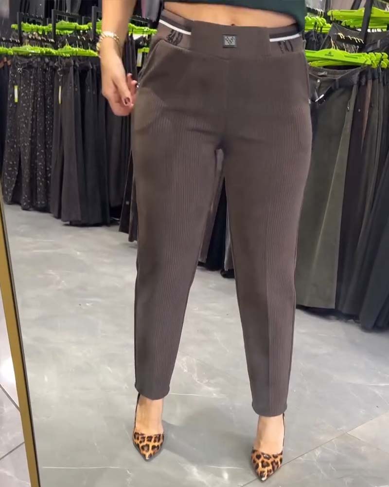 Hose casual Gummizug verjüngt