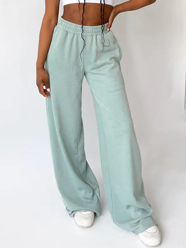 Einfarbige Vintage Sweatpants mit Umschlägen