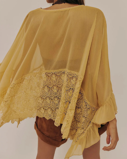Cover-Up Spitze Patchwork Mesh