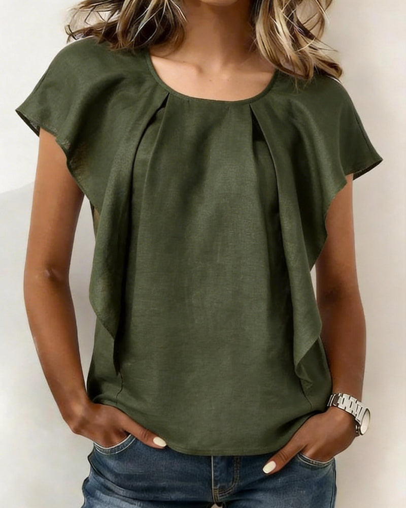 Bluse Plissiert Ärmellos