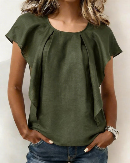 Bluse Plissiert Ärmellos