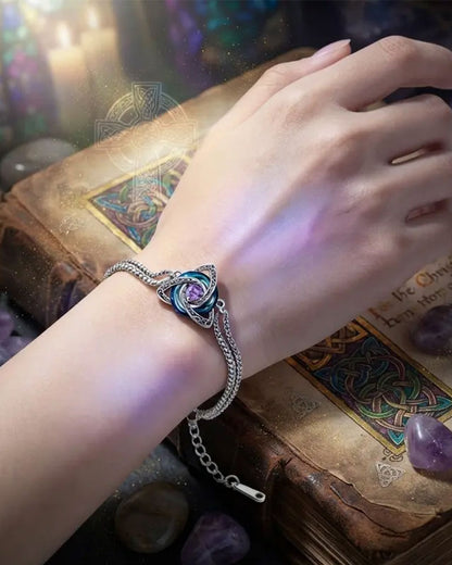 Armband Geburtsstein Dreifachknoten