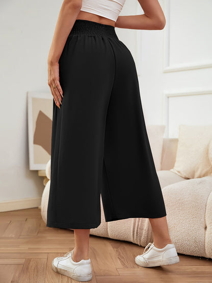 Black Relaxed Fit Culottes - Emma