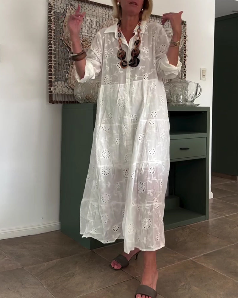 Kleid Elegant Hohl Blume