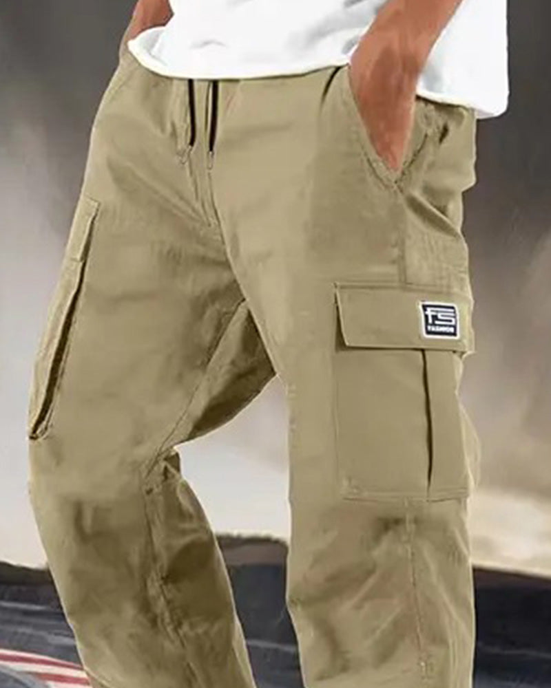 Herren Hose Multitasche Cargo Gerades Bein
