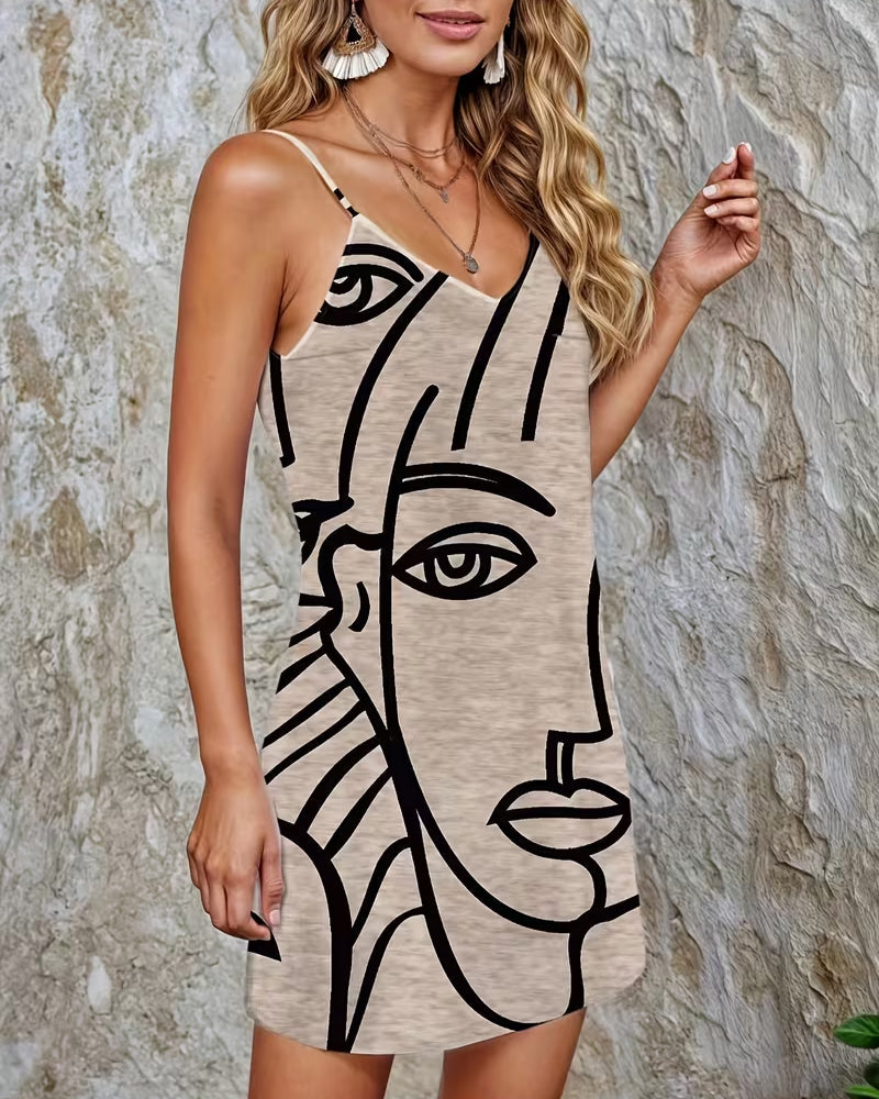 Kleid Trägerlos Gesicht Lässig