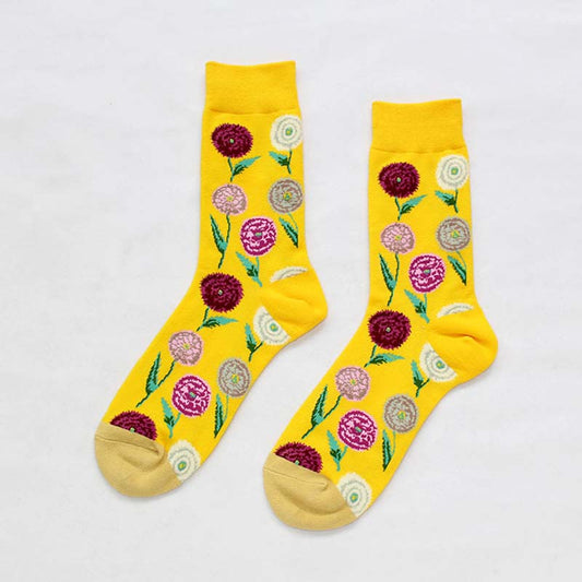 Vintage Blumensocken Gelb