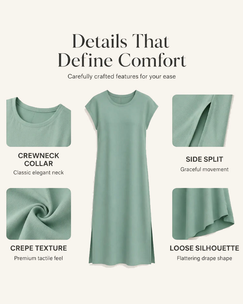 Kleid Midi Länge Schlitz Locker