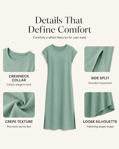 Kleid Midi Länge Schlitz Locker