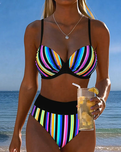 Bikini Regenbogen Streifen Bralette