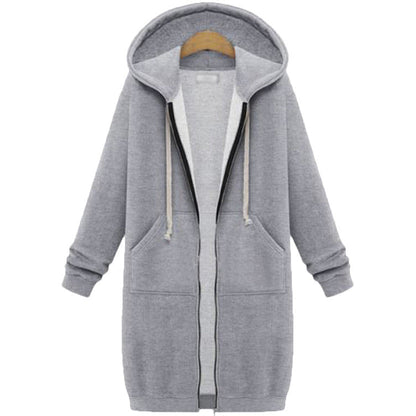 🔥✨Damen Fleece‑Kapuzenpullover mit Reißverschluss