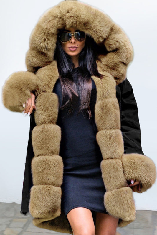 Kaschmirmantel mit Wollkragen