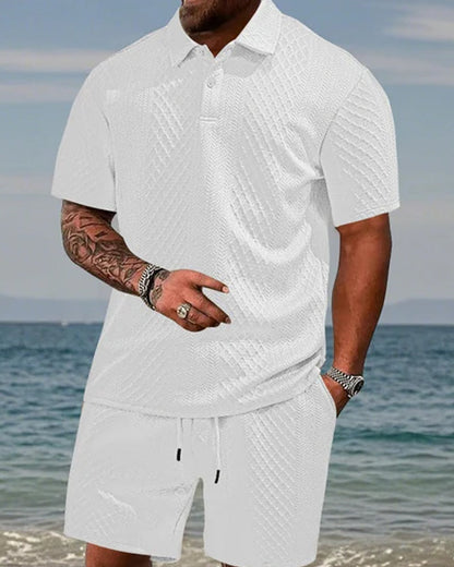 Herren Poloshirt Kurzarm 2-teiliges Set