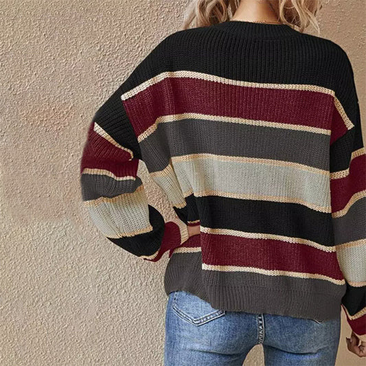 Lässiger Gestreifter Pullover