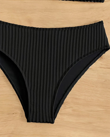 Bikini Unifarben Cutout Zweiteiler