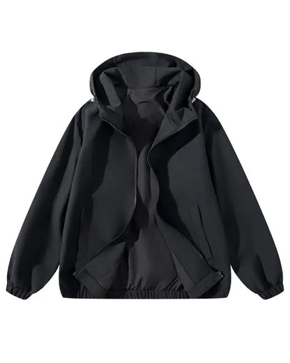 Mantel Einfarbig Entspannt Tasche Kapuzenpullover